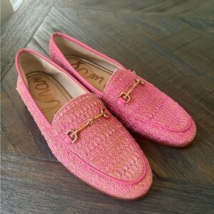 Sam Edelman Pink Loafers with Gold Accents